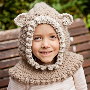 Crochet PATTERN Kitten Hooded Cowl baby to adult English only image 4