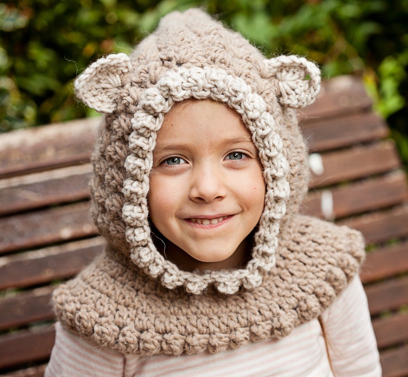 Crochet PATTERN Kitten Hooded Cowl baby to adult English only image 4