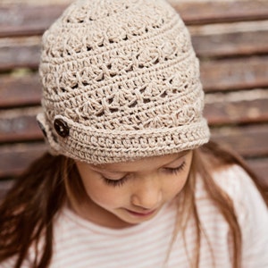 Crochet PATTERN Buttoned Brim Hat baby to adult English only image 5