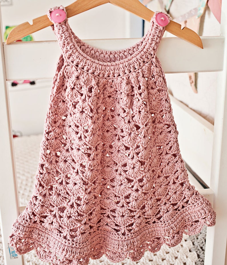 PATROON van gehaakte jurk Chantilly Lace Sundress maten tot 10 jaar alleen in het Engels afbeelding 1