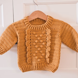 Crochet PATTERN  - Honey Sweater (child sizes 0-6m up to 9-10years) (English only)