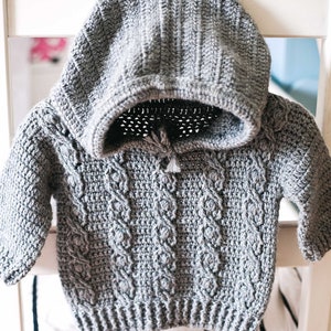 Crochet PATTERN Favorite Cable Hoodie child Sizes 6-12m up - Etsy