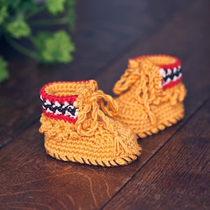 Crochet PATTERN - Ethnic Style Baby Boots (English only)