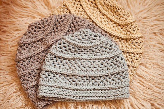 Crochet Hat PATTERN Textured Beanie 