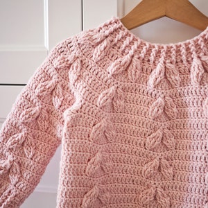 Crochet PATTERN Magnolia Sweater child sizes 6-12m up to 9-10years English only image 3