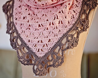 Crochet PATTERN  - English Rose Shawl (English only)