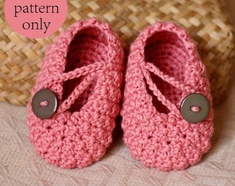Crochet PATTERN  - Pretty in Pink Baby Booties (English only)
