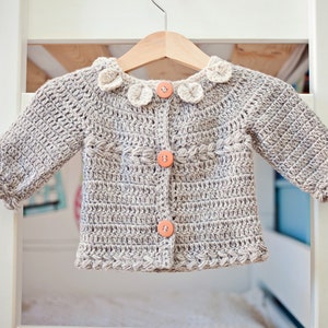 Crochet PATTERN Petal Collar Cardigan English only image 1