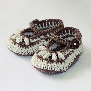 PATRON au crochet Chaussons bébé chocolat en anglais seulement image 3