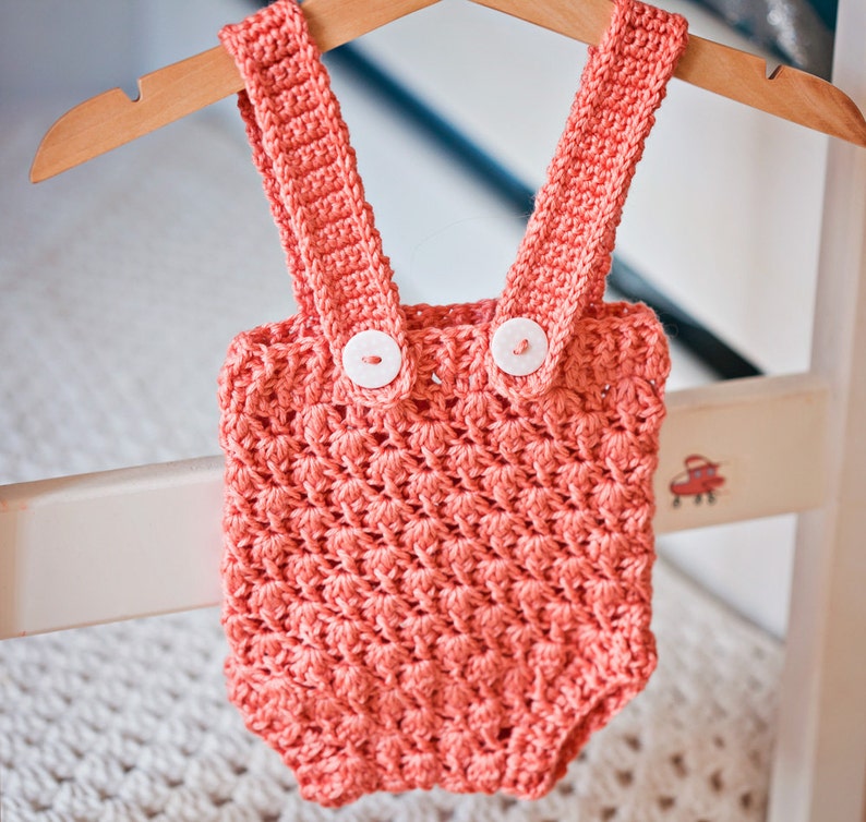 Crochet PATTERN Baby Shorts With Suspenders sizes from newborn up to 12 months English only image 4