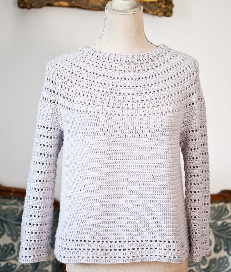 Crochet PATTERN Pearl Sweater sizes S, M, L, XL, XXL English only zdjęcie 4