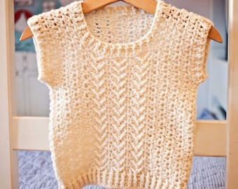 Crochet PATTERN - Chevron Vest (3-6 mois jusqu'à 10 ans) (Anglais seulement)