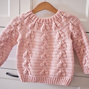 Crochet PATTERN Magnolia Sweater child sizes 6-12m up to 9-10years English only image 5