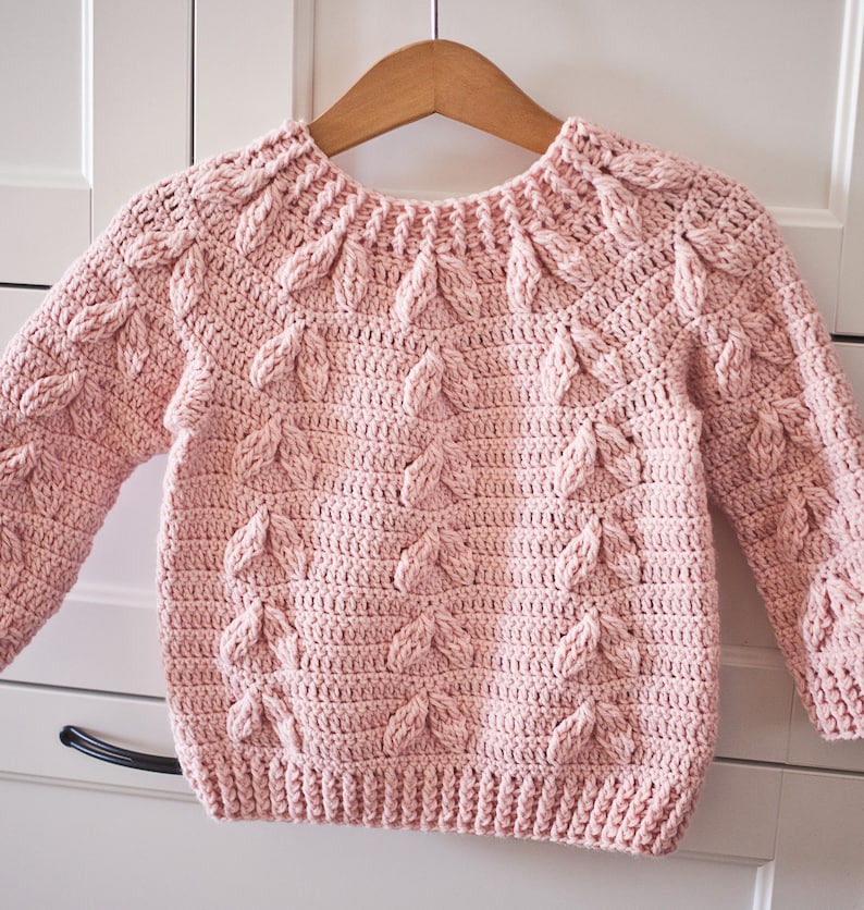 Crochet PATTERN Magnolia Sweater child sizes 6-12m up to 9-10years English only image 5