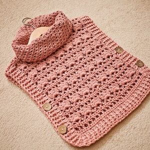 Crochet PATTERN Rose Poncho Pullover tailles from 1-2y up to Adult XL Anglais seulement image 5