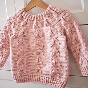 Crochet PATTERN Magnolia Sweater child sizes 6-12m up to 9-10years English only image 2