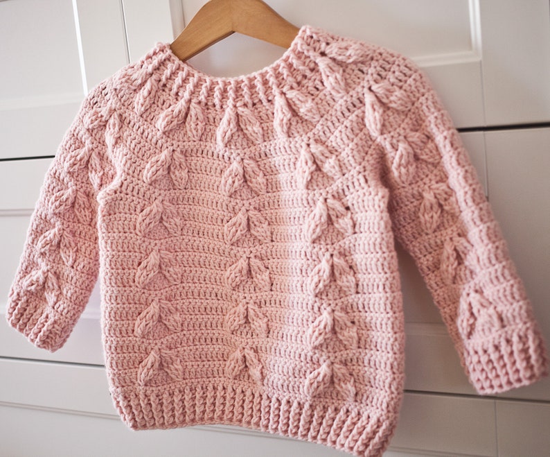 Crochet PATTERN Magnolia Sweater child sizes 6-12m up to 9-10years English only image 2