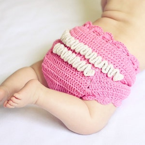 Crochet PATTERN Girly Ruffle Pants diaper cover English only image 2