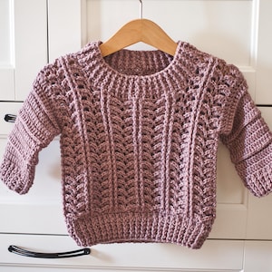 Häkelanleitung - Chevron Sweater (Kindgrößen von 0-6m bis 9-10Jahre) (nur Englisch)