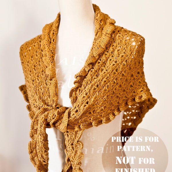 Crochet PATTERN - Ruffle Shawl (English only)