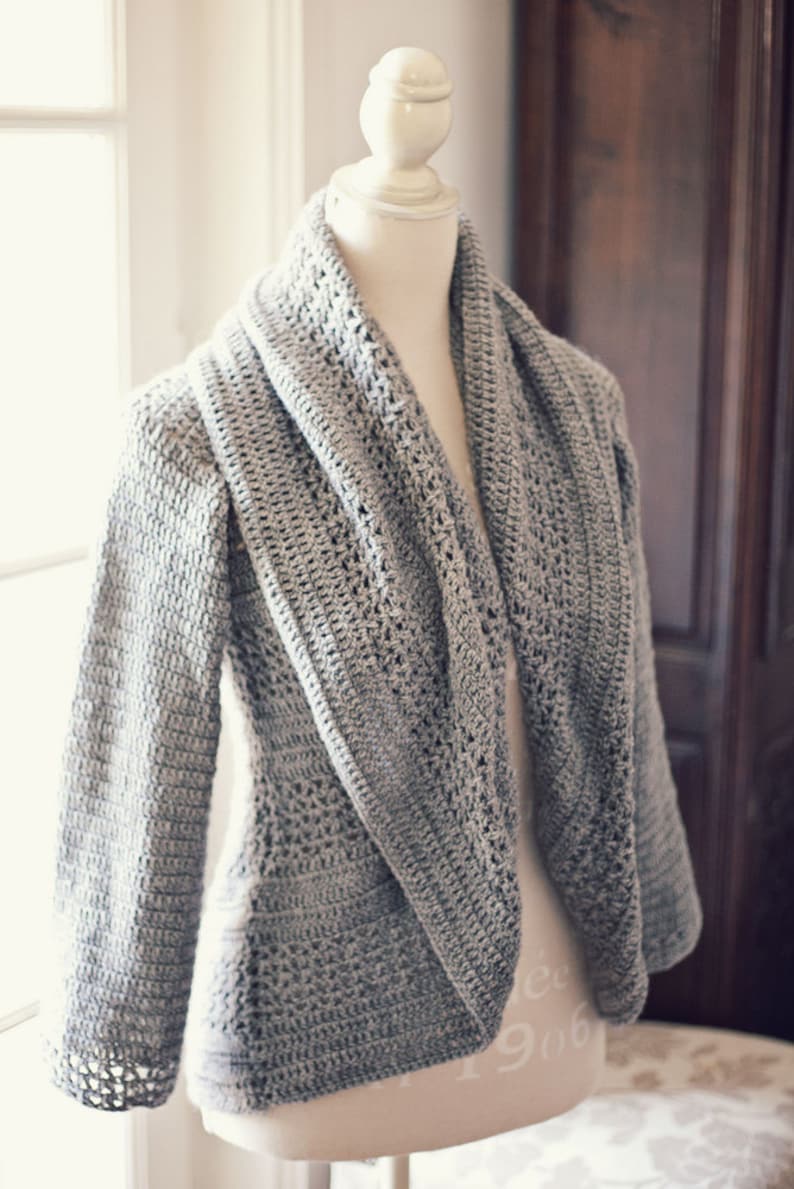 Crochet PATTERN Ladies' Shrug Cardigan english Only Etsy UK