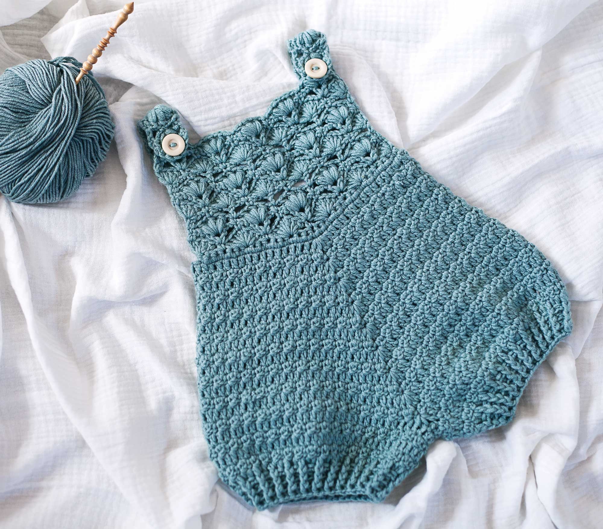 Crochet PATTERN Gemma Romper sizes 0 3 6 9 9 12 and 12 18 Months