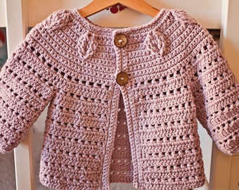 Crochet PATTERN - Falling Leaves Cardigan (sizes baby up to 8 years) (English only)