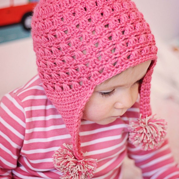 Crochet PATTERN - Miracle Earflap Hat (baby, toddler, child sizes) (English only)