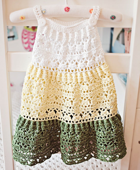 Crochet Dress PATTERN Crochet Tiered Dress baby, Toddler, Child Sizes  english Only 