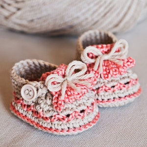 Crochet PATTERN baby booties Fringe Loafers English only image 1