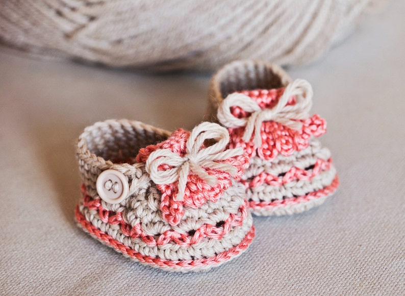 Crochet PATTERN baby booties Fringe Loafers English only image 1