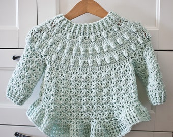 Crochet PATTERN  - Hail Storm Sweater (child sizes 6-12m up to 9-10y) (English only)