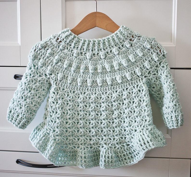 Crochet PATTERN Hail Storm Sweater child sizes 6-12m up to 9-10y English only image 1