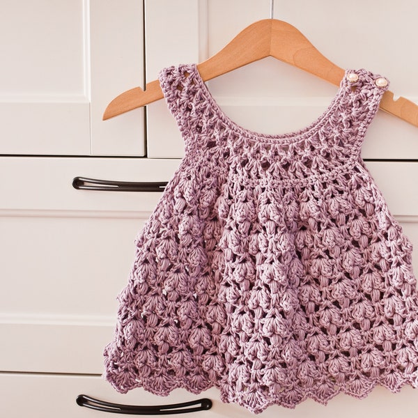 Sukienka szydełkowa WZÓR - Sukienka Candytuft (rozmiary do 8 lat) (tylko w języku angielskim)