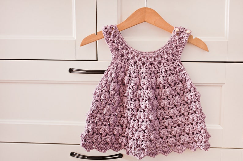 Crochet dress PATTERN Candytuft Dress sizes up to 8 years English only image 1