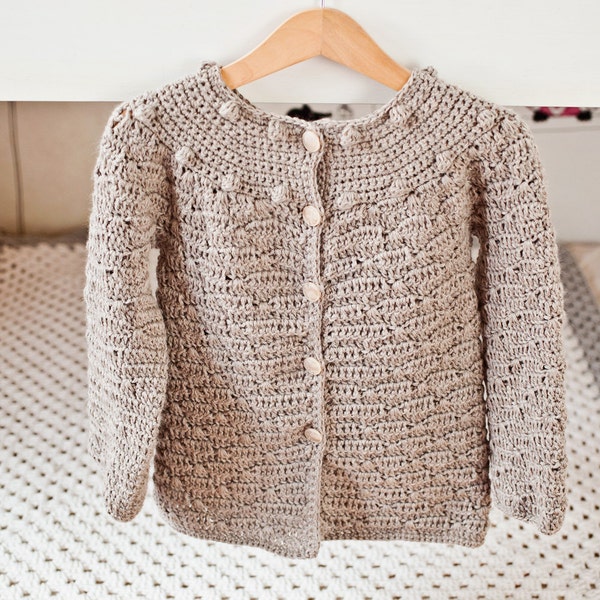 Crochet Cardigan PATTERN - Wavy Cardigan (sizes 6/12months,2/3,4/5,7/8 years) (English only)