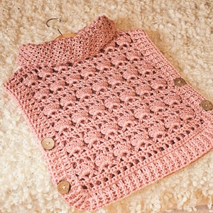 Crochet PATTERN Rose Poncho Pullover tailles from 1-2y up to Adult XL Anglais seulement image 4