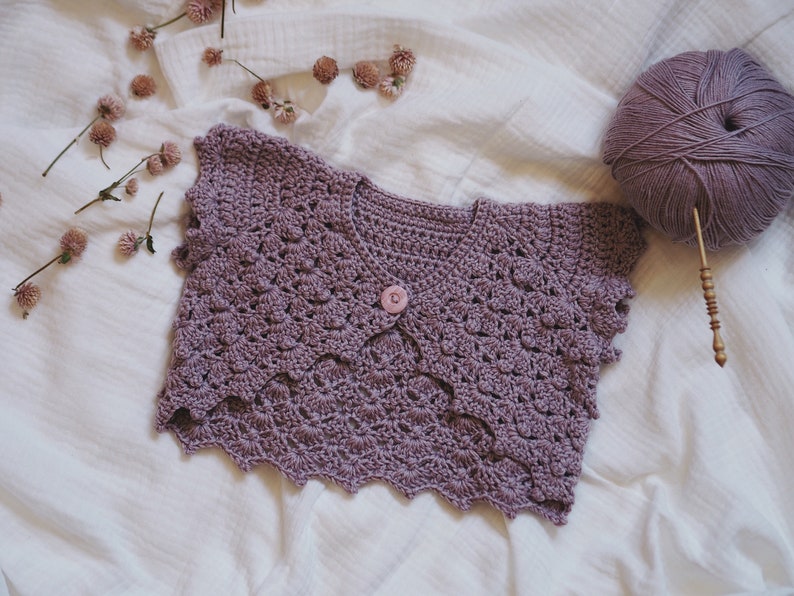 Gehaakt PATROON - Like a Cloud Bolero - Vest (maten baby's tot 6 jaar) (alleen in het Engels) afbeelding 3
