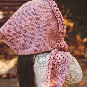 Knitting Pattern pdf file Instant Download Hooded Scarf English only image 3