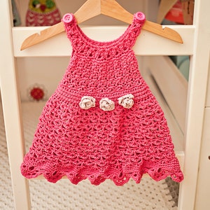 Crochet dress PATTERN Flower Sundress sizes up to 8 years English only image 1