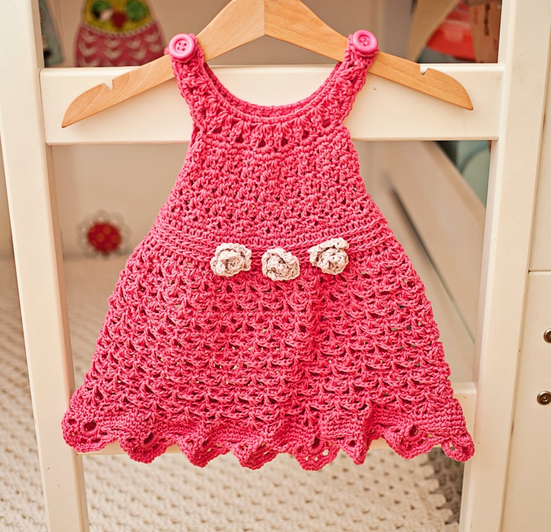 Crochet dress PATTERN Flower Sundress sizes up to 8 years English only image 1