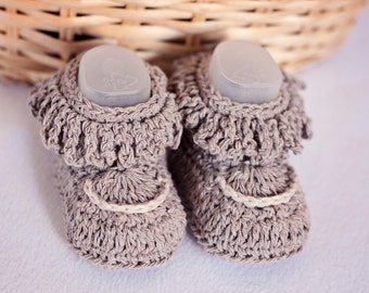 Crochet PATTERN  - Fringe Baby Booties (English only)