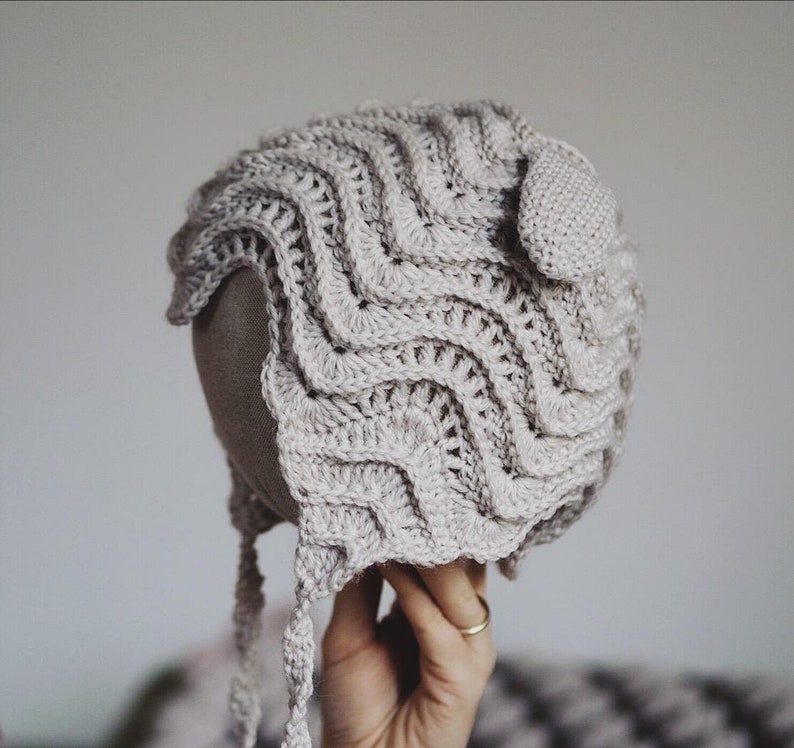 Crochet hat PATTERN Baby Lamb Bonnet sizes baby, toddler, child English only image 4