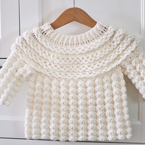 Crochet PATTERN  - Ruffle Sweater (child sizes 6-12m up to 9-10y) (English only)