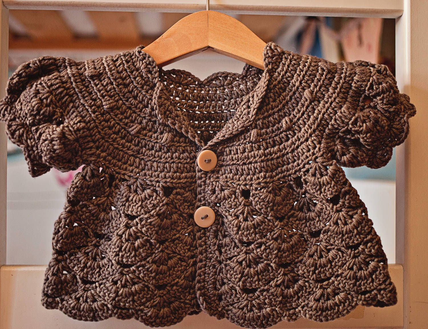 Crochet PATTERN Puff Sleeve Shrug Cardigan sizes baby up Etsy