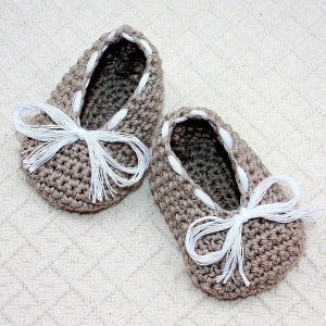 Crochet PATTERN Baby Ballet Flats English only image 1