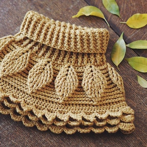 Crochet cowl PATTERN Autumn Leaves Cowl toddler to adult English only image 3