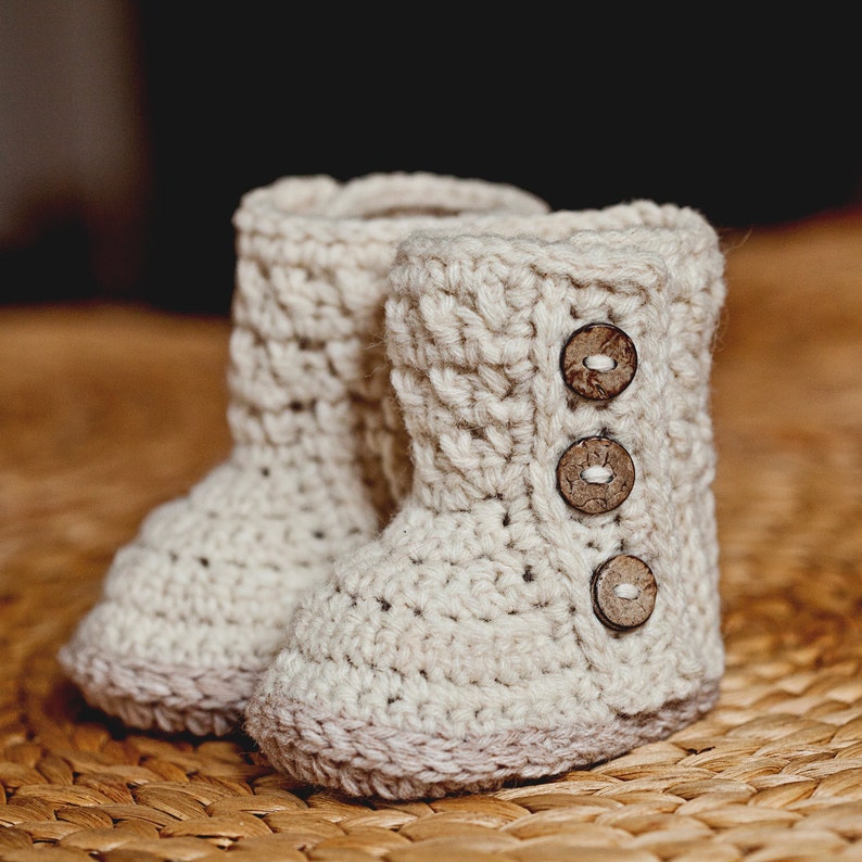 Baby Booties Crochet PATTERN Polar Buttoned Boots English only image 2