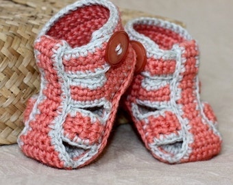 Crochet PATTERN for baby booties - Double Sole Baby Sandals (English only)