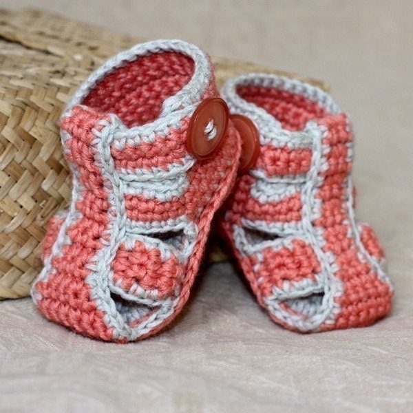 Crochet PATTERN for baby booties - Double Sole Baby Sandals (English only)
